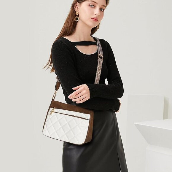 Trendy Quilted Crossbody Bag for Women - Chic Vegan Leather Shoulder Purse - Picture 2 of 7